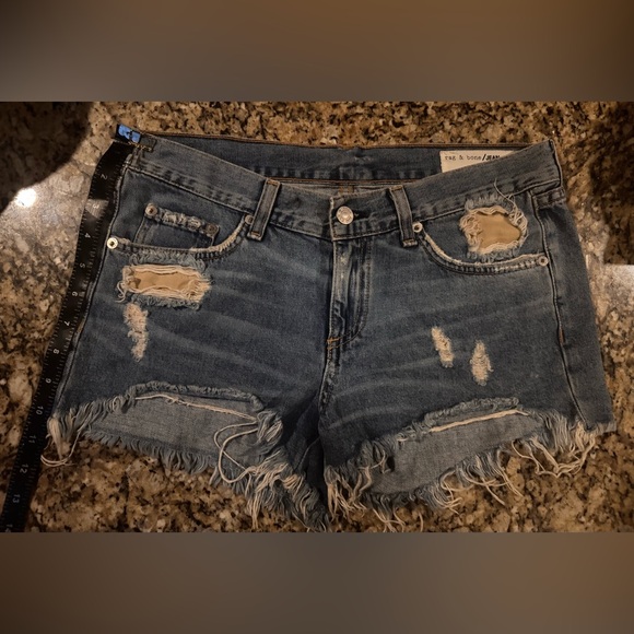 rag & bone Pants - Rag & Bone Winnie Distressed Frayed Cut off Denim Medium Wash Shorts- Size 26